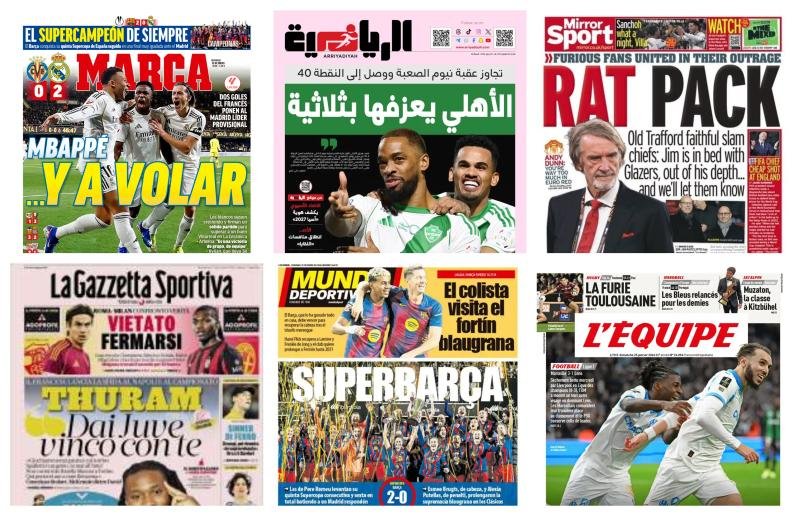 أبرز عناوين أغلفة الصحف العالمية: “مبابي يقود ريال مدريد للتحليق في صدارة الليجا”