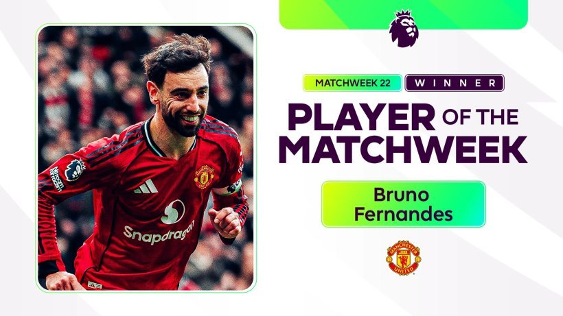 رابطة البريميرليج تتوج برونو فيرنانديز ملكاً للجولة 22 من الدوري الإنجليزي