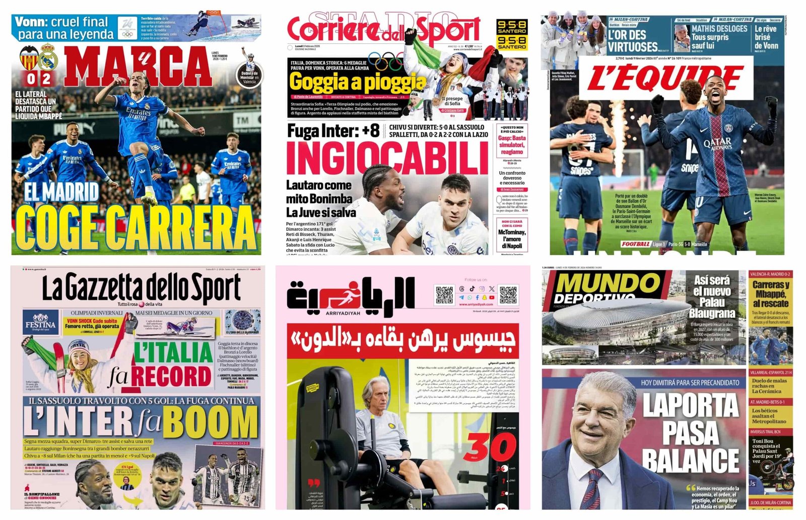 أبرز عناوين أغلفة الصحف العالمية: “برشلونة يُحلق وحيداً.. وآرسنال يبتعد بالصدارة”