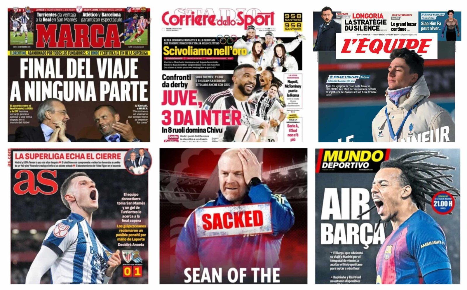 أبرز عناوين أغلفة الصحف الرياضية العالمية: “إتفاق السلام التاريخي”