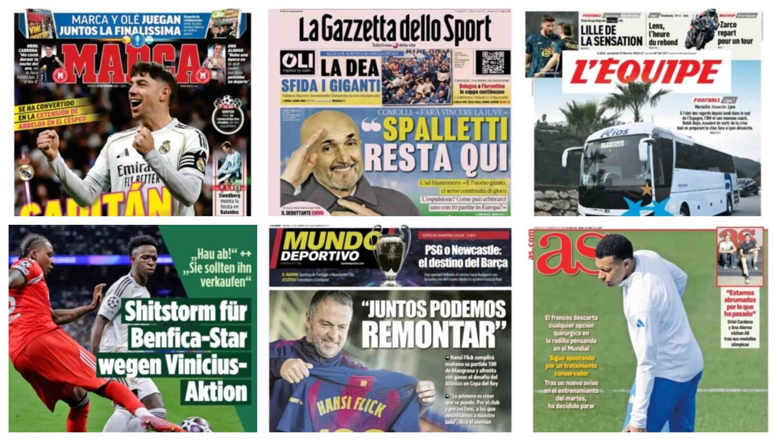 أبرز عناوين أغلفة الصحف الرياضية العالمية: “ترقب عالمي لقرعة دوري الأبطال”