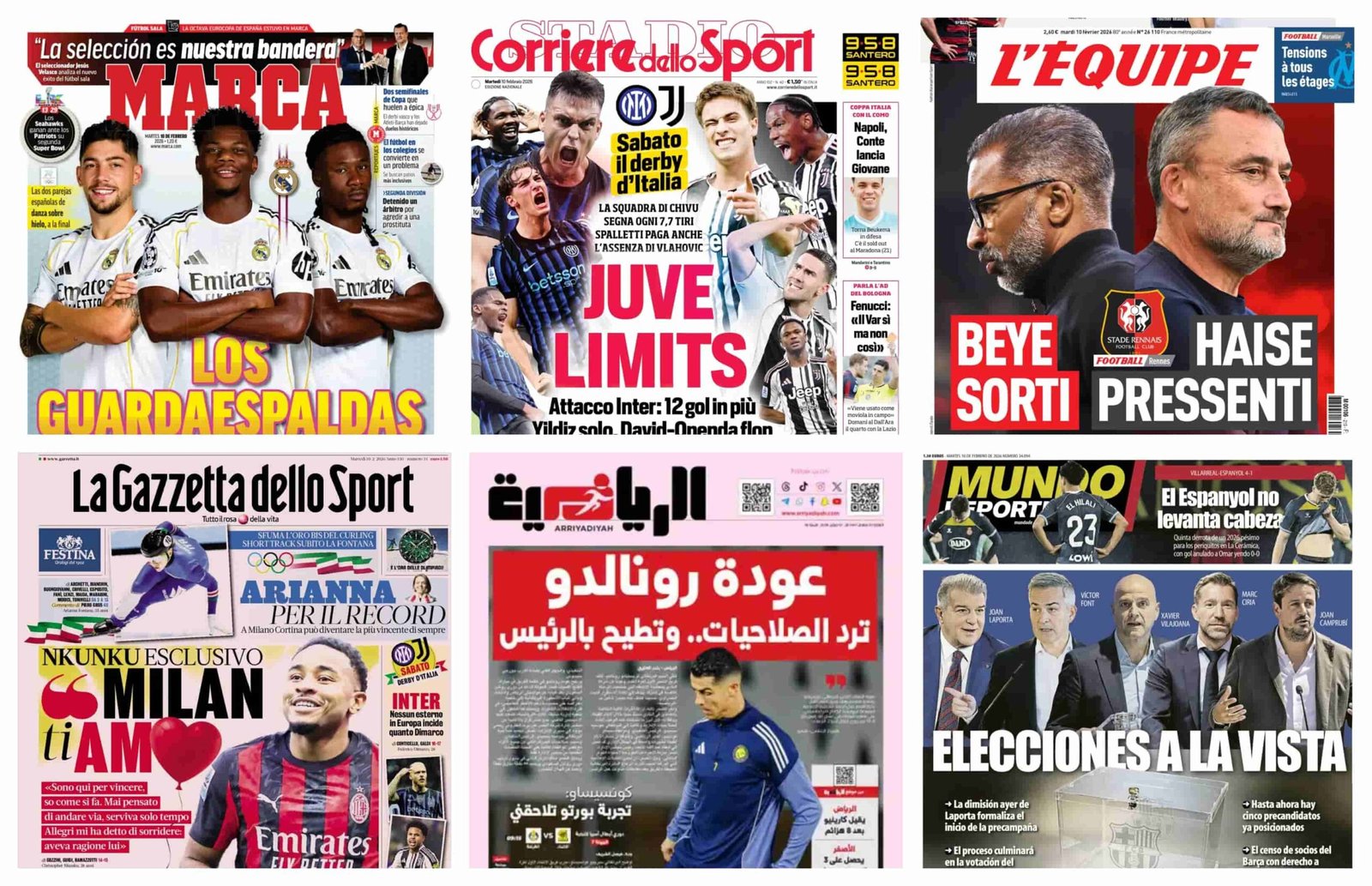 أبرز عناوين أغلفة الصحف الرياضية العالمية: “زلزال في برشلونة بخروج لابورتا”