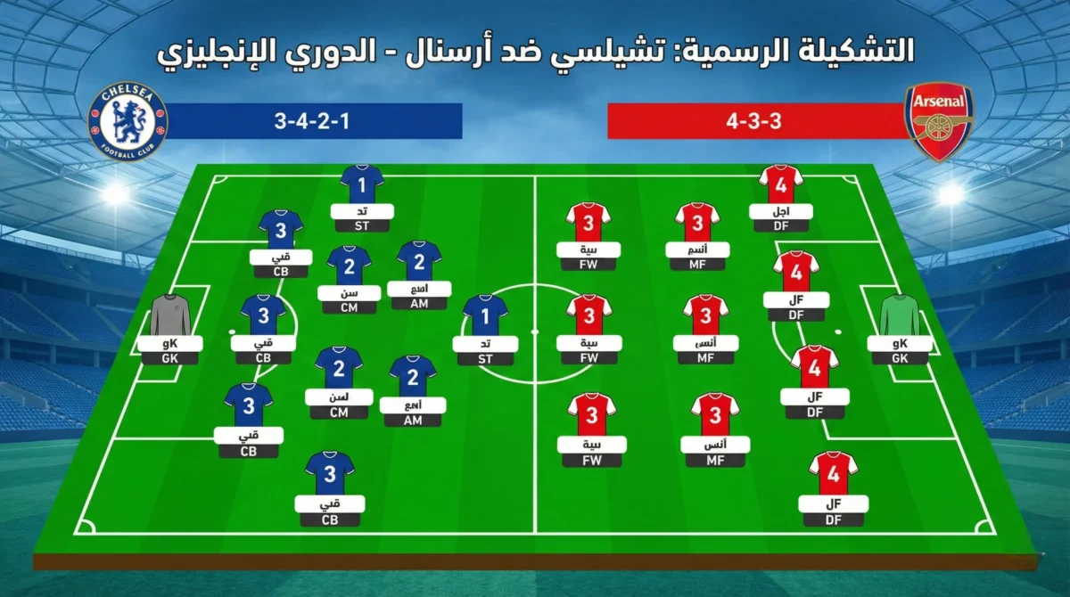 التشكيلة الرسمية لمباراة أرسنال وتشيلسي في إياب نصف نهائي كأس الرابطة الإنجليزية