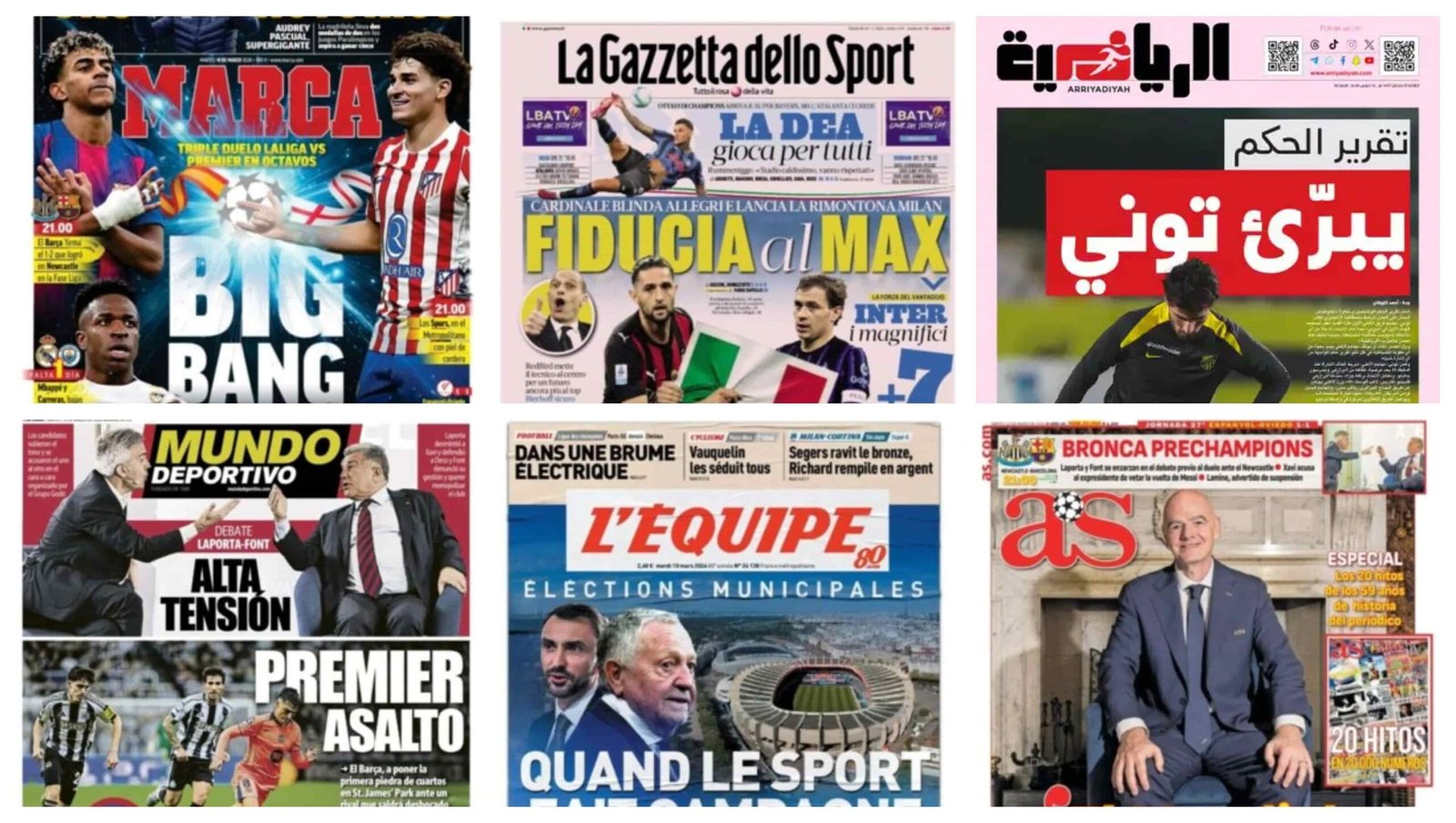 أبرز عناوين أغلفة الصحف الرياضية العالمية: “عودة مبابي تشعل قمة الأبطال”