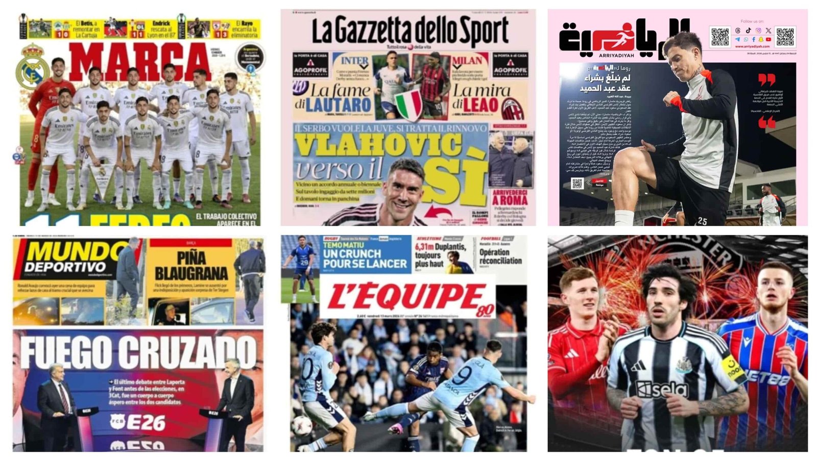 أبرز عناوين أغلفة الصحف العالمية: “ثورة “القيادة” في مدريد ومناظرة كسر العظم في برشلونة”