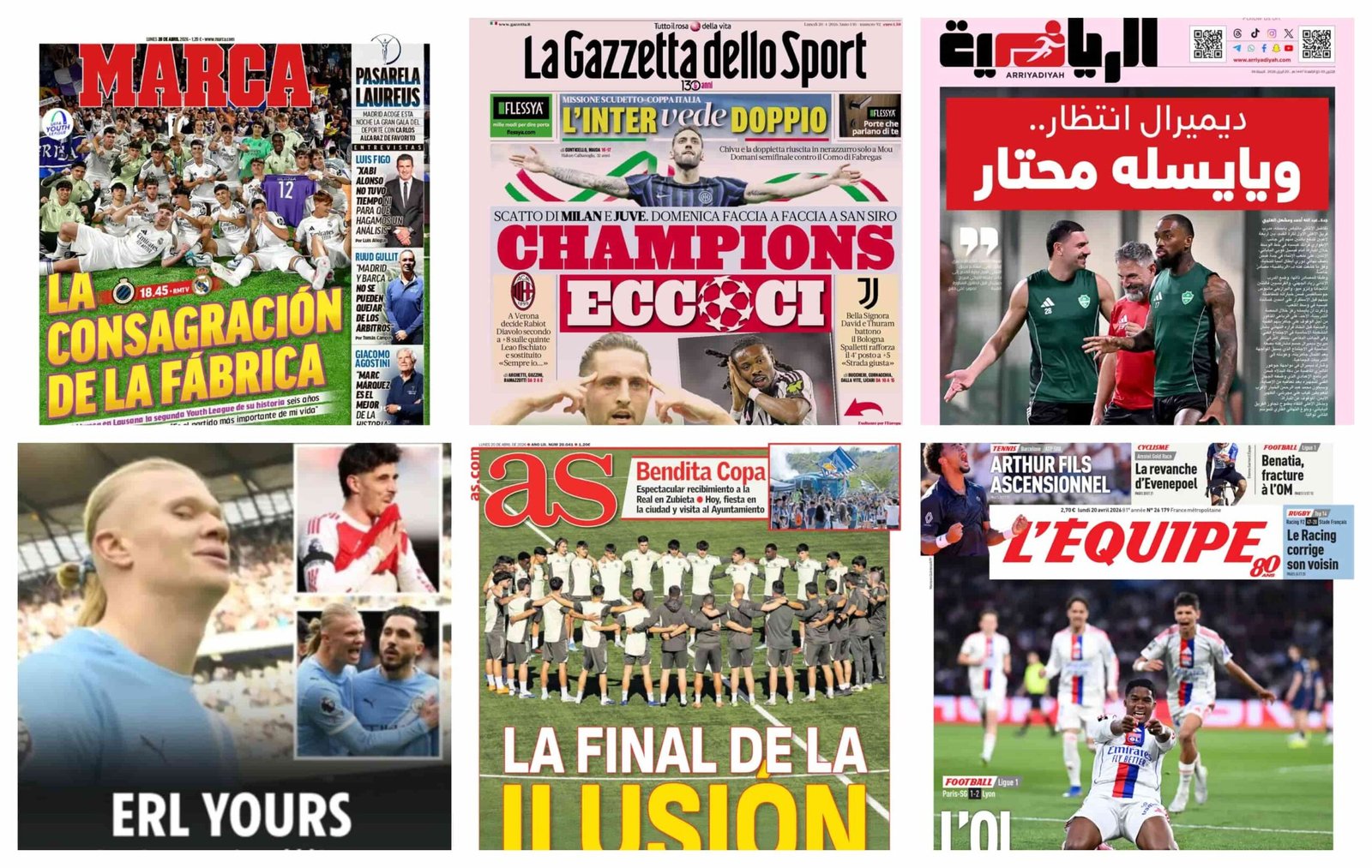 أبرز عناوين أغلفة الصحف العالمية: “البايرن يعانق المجد ومانشستر سيتي يشعل صراع البريميرليج”