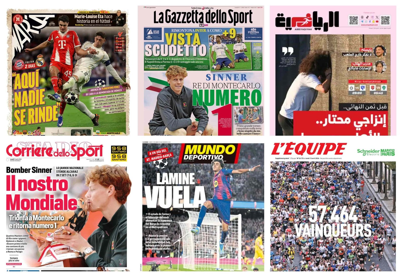 أبرز عناوين أغلفة الصحف العالمية: “صراع البريميرليغ يشتعل.. وترقب لقمة بافاريا ومدريد”