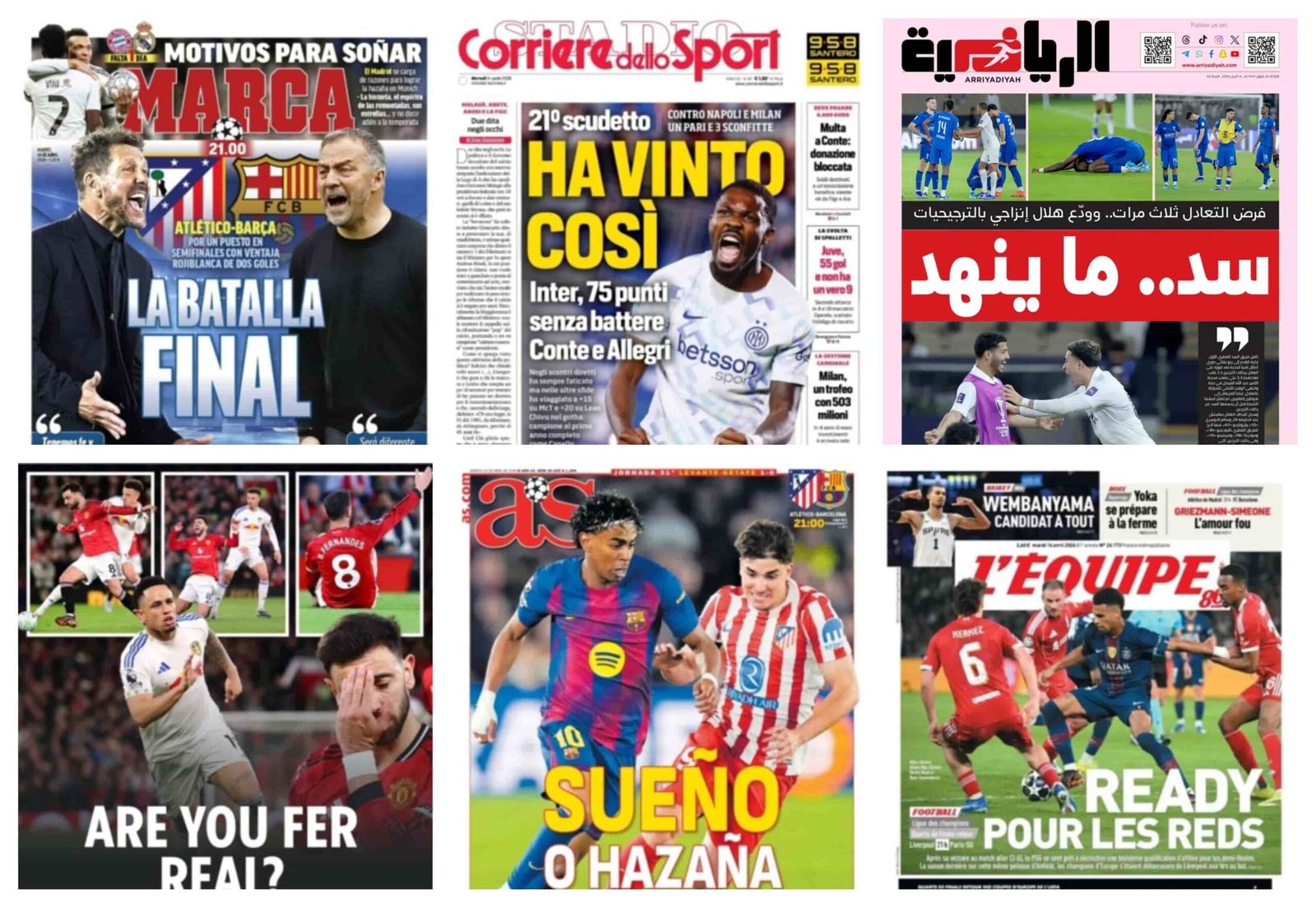 أبرز عناوين أغلفة الصحف العالمية: “قمة الحسم في “متروبوليتانو” واشتعال صراع قيادة “الآزوري””