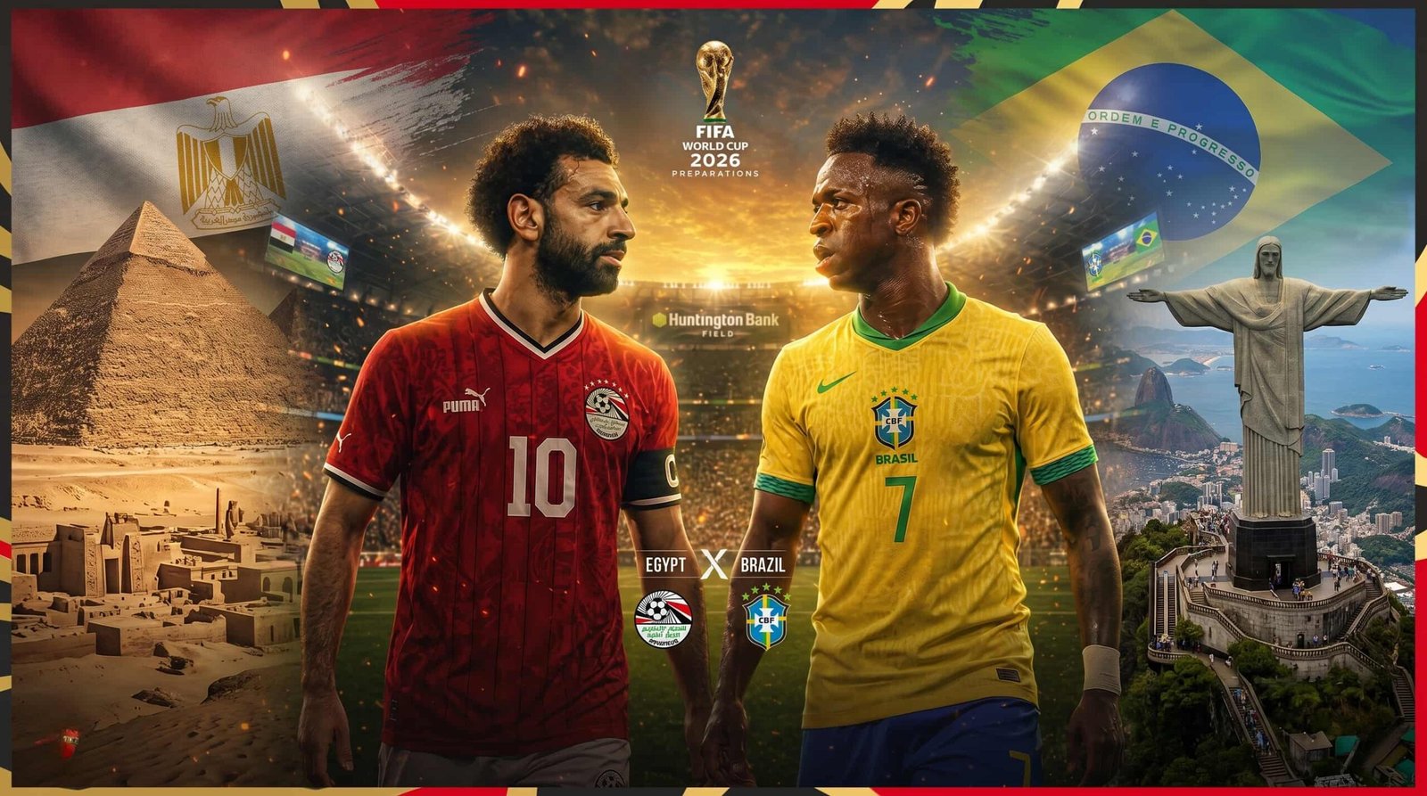 صدام الفراعنة والسيليساو.. مصر تواجه البرازيل قبل مونديال 2026