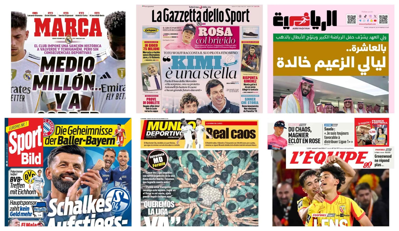 أبرز عناوين أغلفة الصحف العالمية: “ليلة تتويج الهلال بالذهب وزلزال العقوبات يهز ريال مدريد”