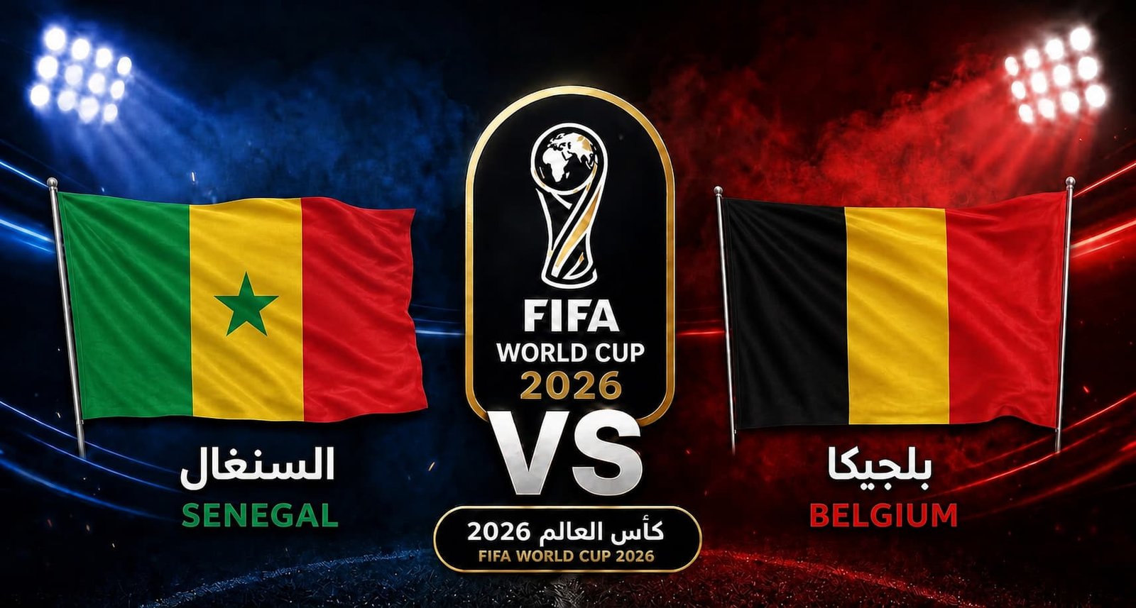 تقديم مباراة بلجيكا والسنغال في دور الـ32 لكأس العالم 2026