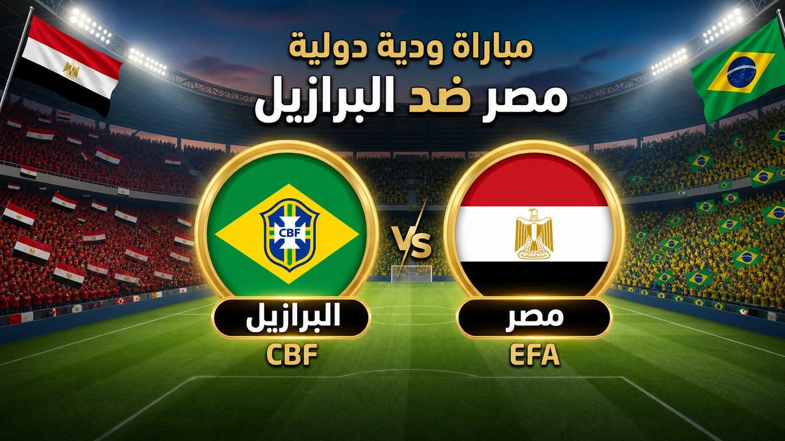 تقديم مباراة مصر والبرازيل في مباراة ودية إستعداداً لكأس العالم 2026