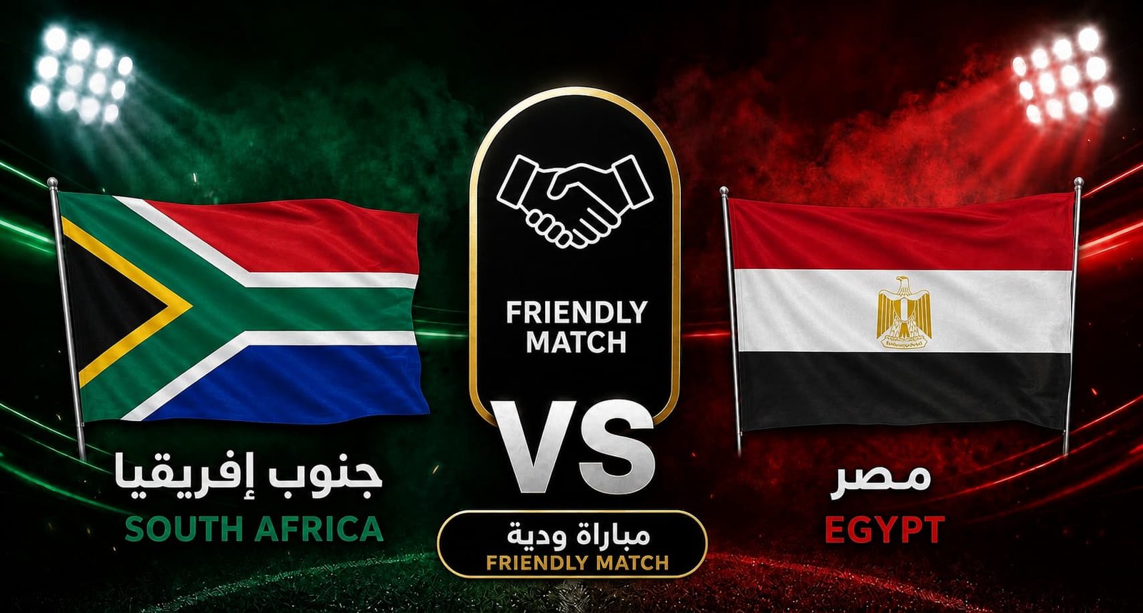 تقديم مباراة مصر وجنوب إفريقيا في مباراة ودية دولية
